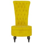 vidaXL Fotoliu cu spătar înalt, galben, catifea, design cu nasturi vidaXL Fotoliu cu spătar înalt, galben, catifea, design cu nasturi