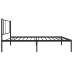 vidaXL Cadru de pat din metal cu tăblie, negru, 107x203 cm