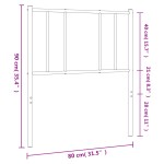 vidaXL Tăblie de pat metalică, negru, 75 cm