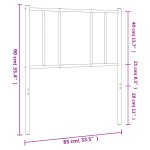 vidaXL Tăblie de pat metalică, negru, 80 cm