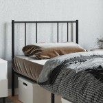 vidaXL Tăblie de pat metalică, negru, 90 cm
