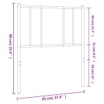vidaXL Tăblie de pat metalică, negru, 90 cm