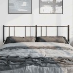 vidaXL Tăblie de pat metalică, negru, 180 cm