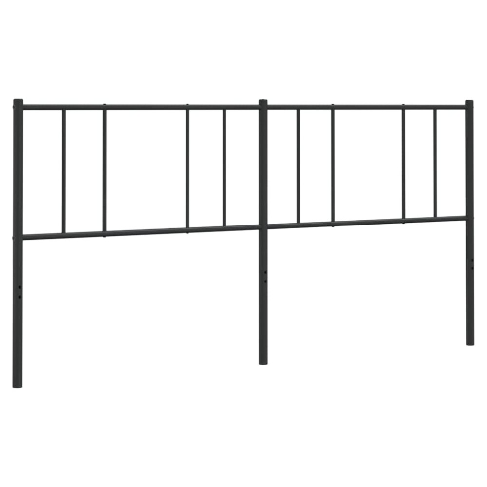 vidaXL Tăblie de pat metalică, negru, 200 cm