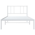 vidaXL Cadru de pat din metal cu tăblie, alb, 100x200 cm