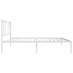 vidaXL Cadru de pat din metal cu tăblie, alb, 107x203 cm