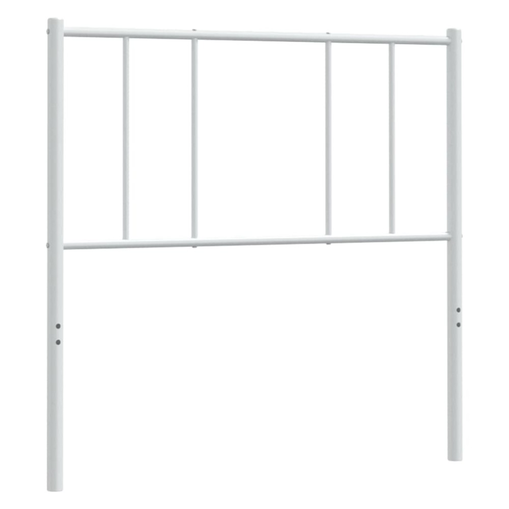 vidaXL Tăblie de pat metalică, alb, 80 cm