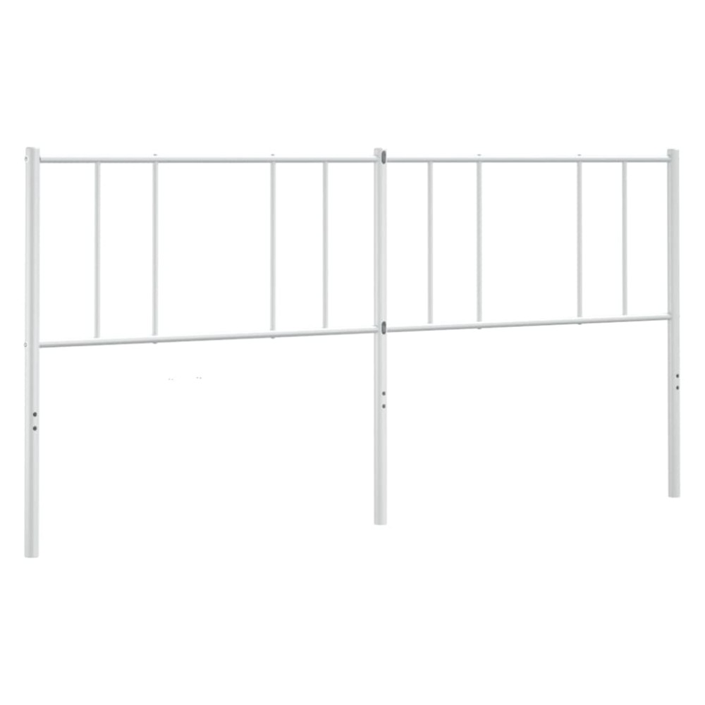vidaXL Tăblie de pat metalică, alb, 200 cm