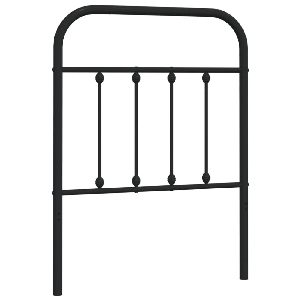vidaXL Tăblie de pat metalică, negru, 75 cm