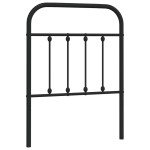 vidaXL Tăblie de pat metalică, negru, 75 cm