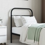 vidaXL Tăblie de pat metalică, negru, 75 cm