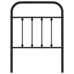 vidaXL Tăblie de pat metalică, negru, 75 cm