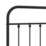 vidaXL Tăblie de pat metalică, negru, 75 cm