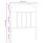 vidaXL Tăblie de pat metalică, negru, 75 cm