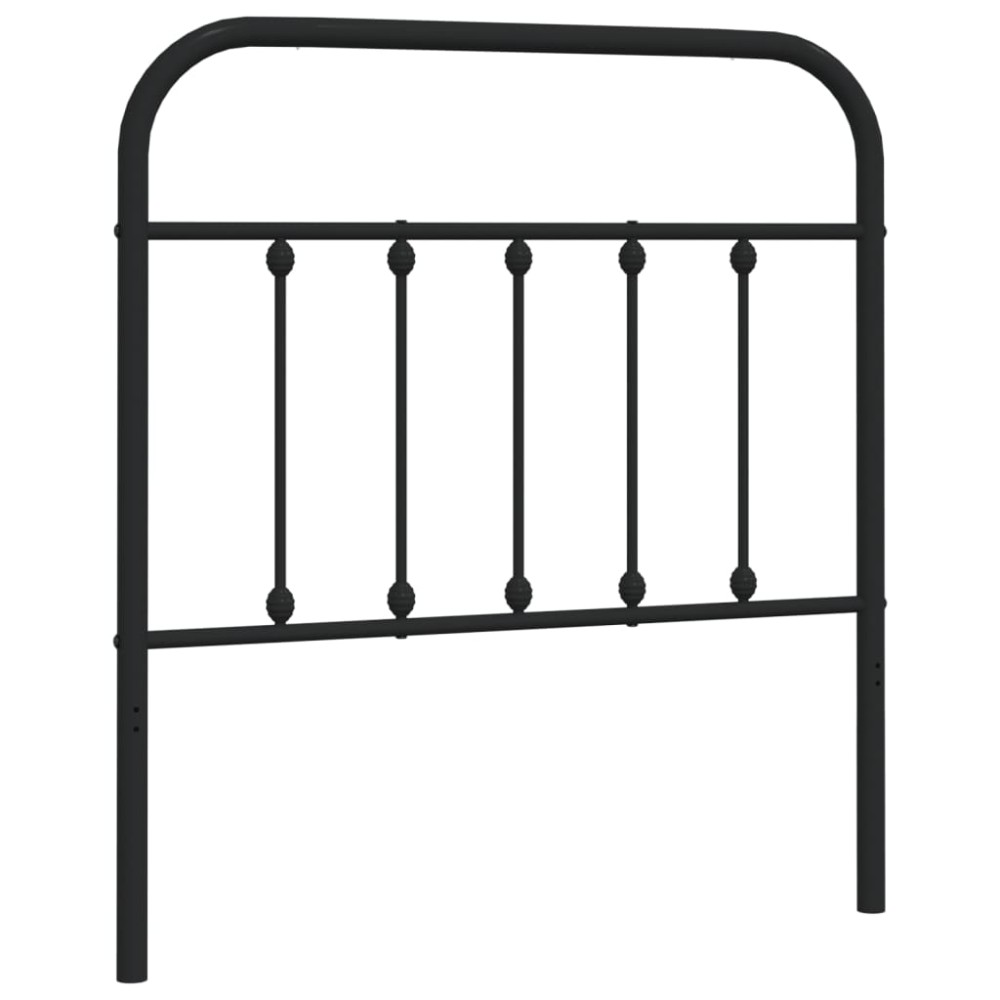 vidaXL Tăblie de pat metalică, negru, 80 cm