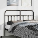 vidaXL Tăblie de pat metalică, negru, 150 cm vidaXL Tăblie de pat metalică, negru, 150 cm