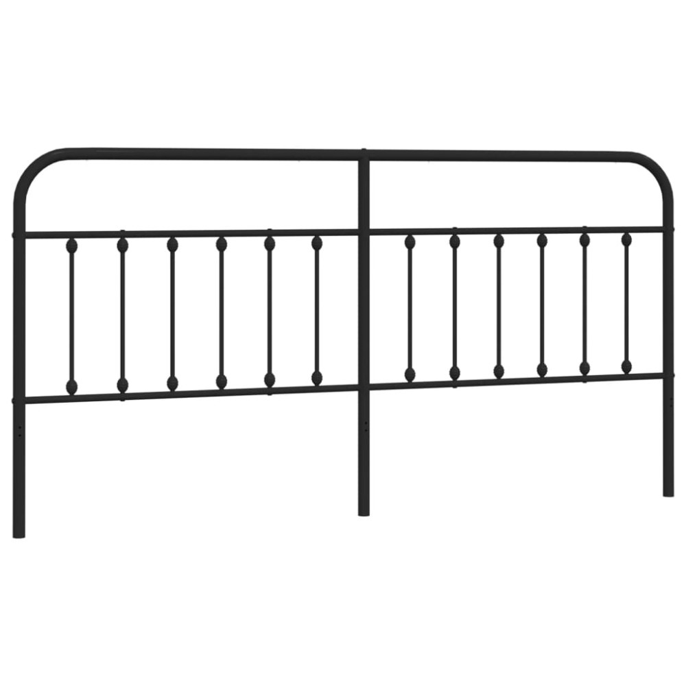 vidaXL Tăblie de pat metalică, negru, 200 cm
