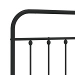 vidaXL Tăblie de pat metalică, negru, 200 cm