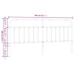 vidaXL Tăblie de pat metalică, negru, 200 cm