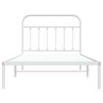 vidaXL Cadru de pat din metal cu tăblie, alb, 100x200 cm
