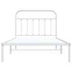 vidaXL Cadru de pat din metal cu tăblie, alb, 107x203 cm