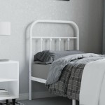 vidaXL Tăblie de pat metalică, alb, 75 cm vidaXL Tăblie de pat metalică, alb, 75 cm