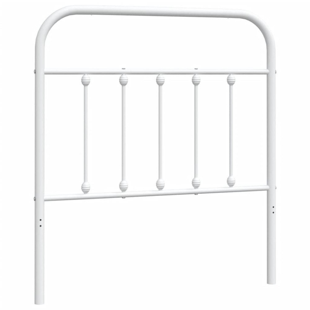 vidaXL Tăblie de pat metalică, alb, 80 cm