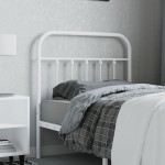 vidaXL Tăblie de pat metalică, alb, 80 cm vidaXL Tăblie de pat metalică, alb, 80 cm