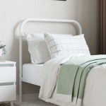 vidaXL Tăblie de pat metalică, alb, 80 cm vidaXL Tăblie de pat metalică, alb, 80 cm