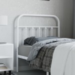 vidaXL Tăblie de pat metalică, alb, 90 cm vidaXL Tăblie de pat metalică, alb, 90 cm