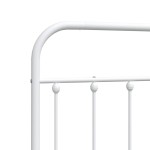 vidaXL Tăblie de pat metalică, alb, 100 cm