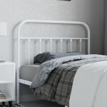 vidaXL Tăblie de pat metalică, alb, 107 cm