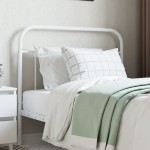 vidaXL Tăblie de pat metalică, alb, 107 cm