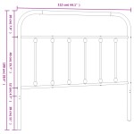 vidaXL Tăblie de pat metalică, alb, 107 cm
