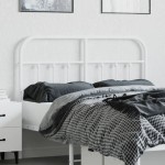 vidaXL Tăblie de pat metalică, alb, 120 cm