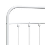 vidaXL Tăblie de pat metalică, alb, 120 cm