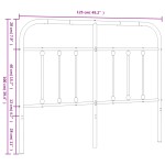 vidaXL Tăblie de pat metalică, alb, 120 cm