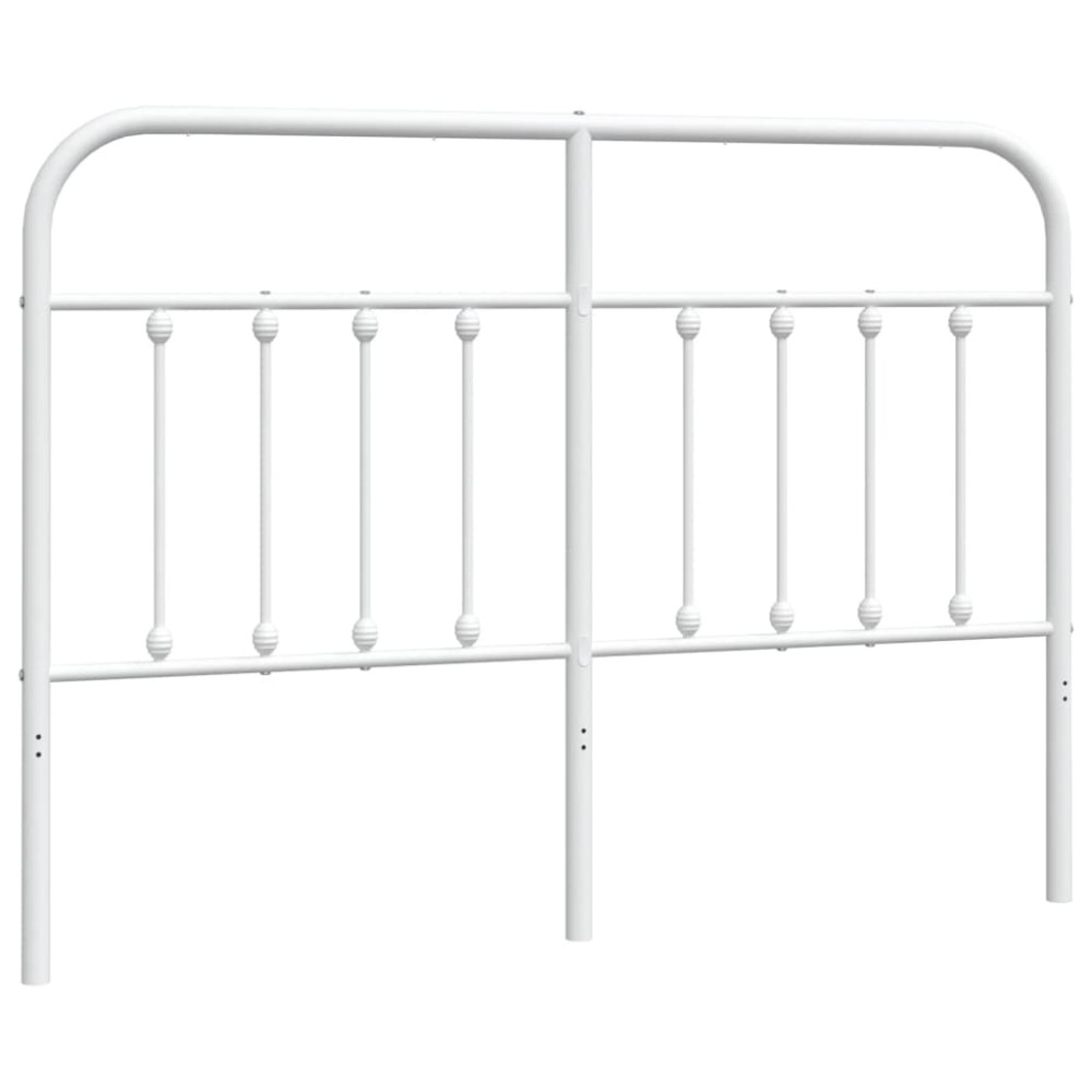 vidaXL Tăblie de pat metalică, alb, 135 cm