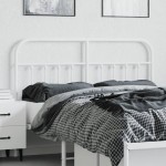 vidaXL Tăblie de pat metalică, alb, 140 cm vidaXL Tăblie de pat metalică, alb, 140 cm