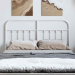 vidaXL Tăblie de pat metalică, alb, 150 cm