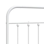 vidaXL Tăblie de pat metalică, alb, 150 cm