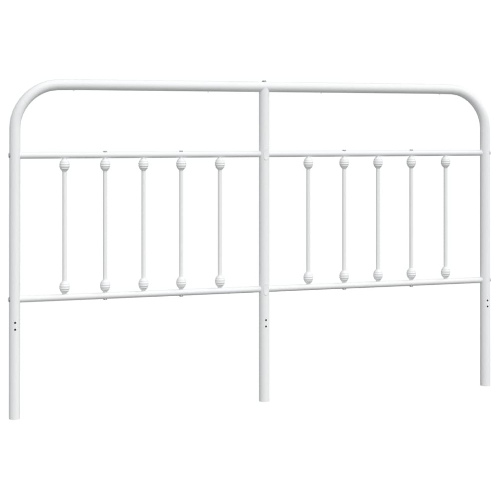 vidaXL Tăblie de pat metalică, alb, 160 cm