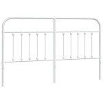 vidaXL Tăblie de pat metalică, alb, 160 cm
