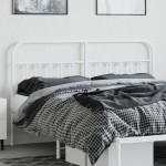 vidaXL Tăblie de pat metalică, alb, 160 cm