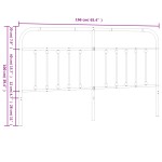 vidaXL Tăblie de pat metalică, alb, 160 cm