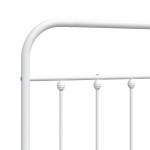 vidaXL Tăblie de pat metalică, alb, 180 cm