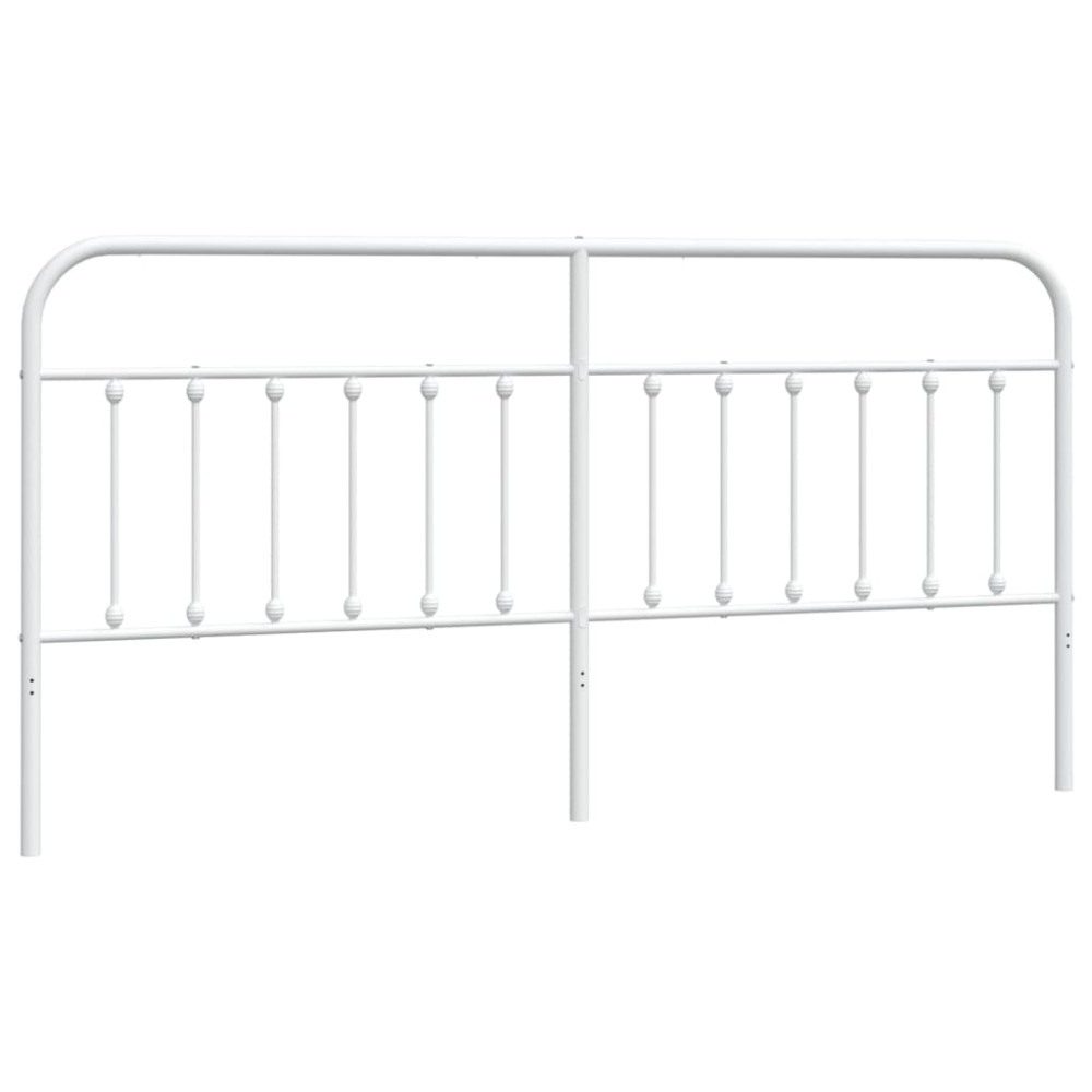 vidaXL Tăblie de pat metalică, alb, 200 cm