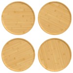 vidaXL Farfurii pentru pizza, 4 buc., Ø32x1,5 cm, bambus vidaXL Farfurii pentru pizza, 4 buc., Ø32x1,5 cm, bambus