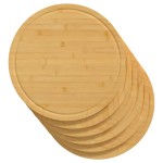 vidaXL Tocătoare, 6 buc., Ø30x1,5 cm, bambus vidaXL Tocătoare, 6 buc., Ø30x1,5 cm, bambus