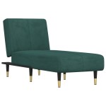 vidaXL Șezlong, verde închis, catifea vidaXL Șezlong, verde închis, catifea